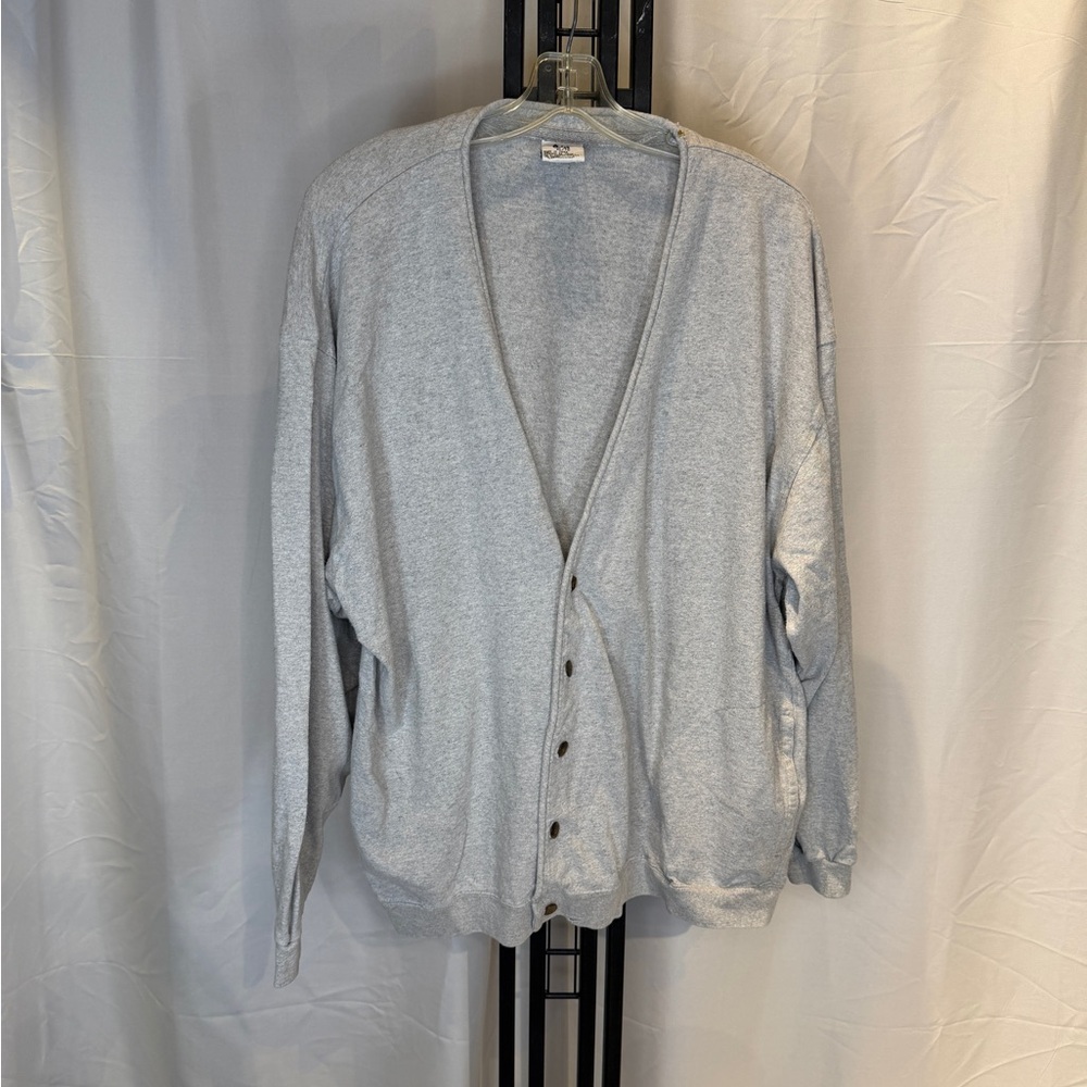 GAP Light Gray Men's Cardigan (Vintage)